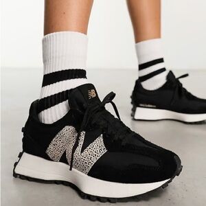New Balance 327 Animal Print Trainers Black Women's Size 7.5 Casual Shoe Sneaker